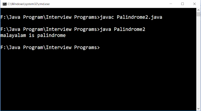 Write a program in java to check whether an string is palindrome or not ...