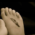 Small Feather Tattoo On Feet
