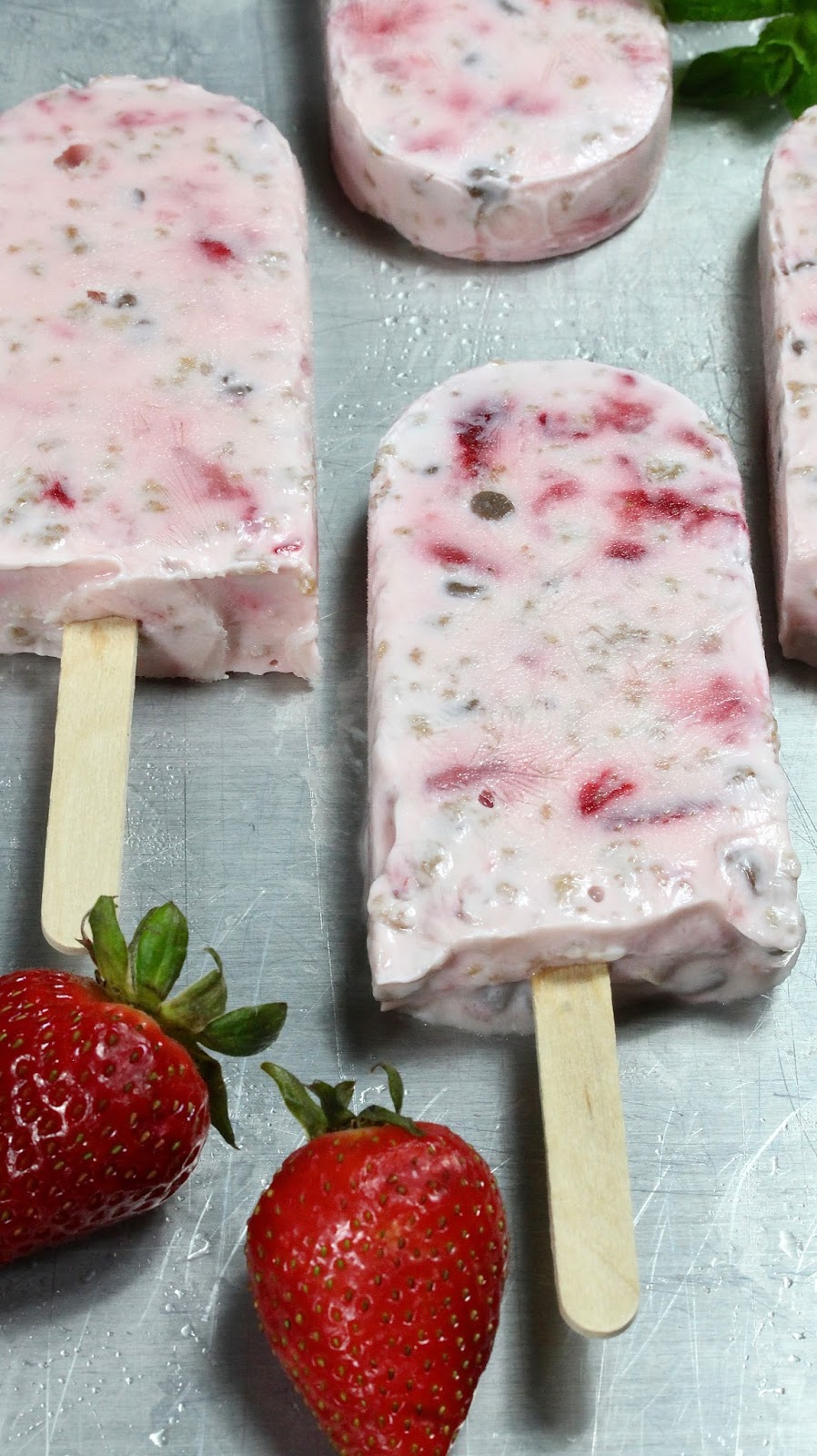 STRAWBERRY GRAPENUTS YOGURT BREAKFAST POPSICLES In Good Flavor
