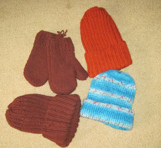 knitted hats and mittens
