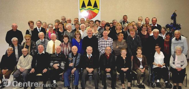 Un groupe d'Anciens des Mines lors de la Ste Barbe 2015 à St Priest La Prugne !