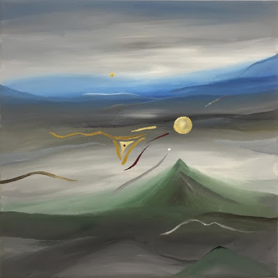 Kite at Eagle Peak Abstract painting by Olivier Hijmans