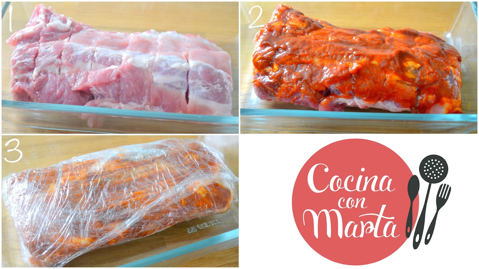 Receta casera costillas a la barbacoa,  salsa casera barbacoa, fáci, rápida, costillar, recetas americanas, Cocina con Marta