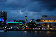 Postcard From London. The South Bank from Golden Jubilee Bridge. (south bank moody sky)