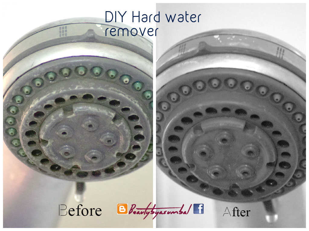 DIY remove hard water stain on shower head & unclogging shower head