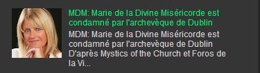 MDM: Marie de la Divine Miséricorde est condamné par l'archevèque de Dublin