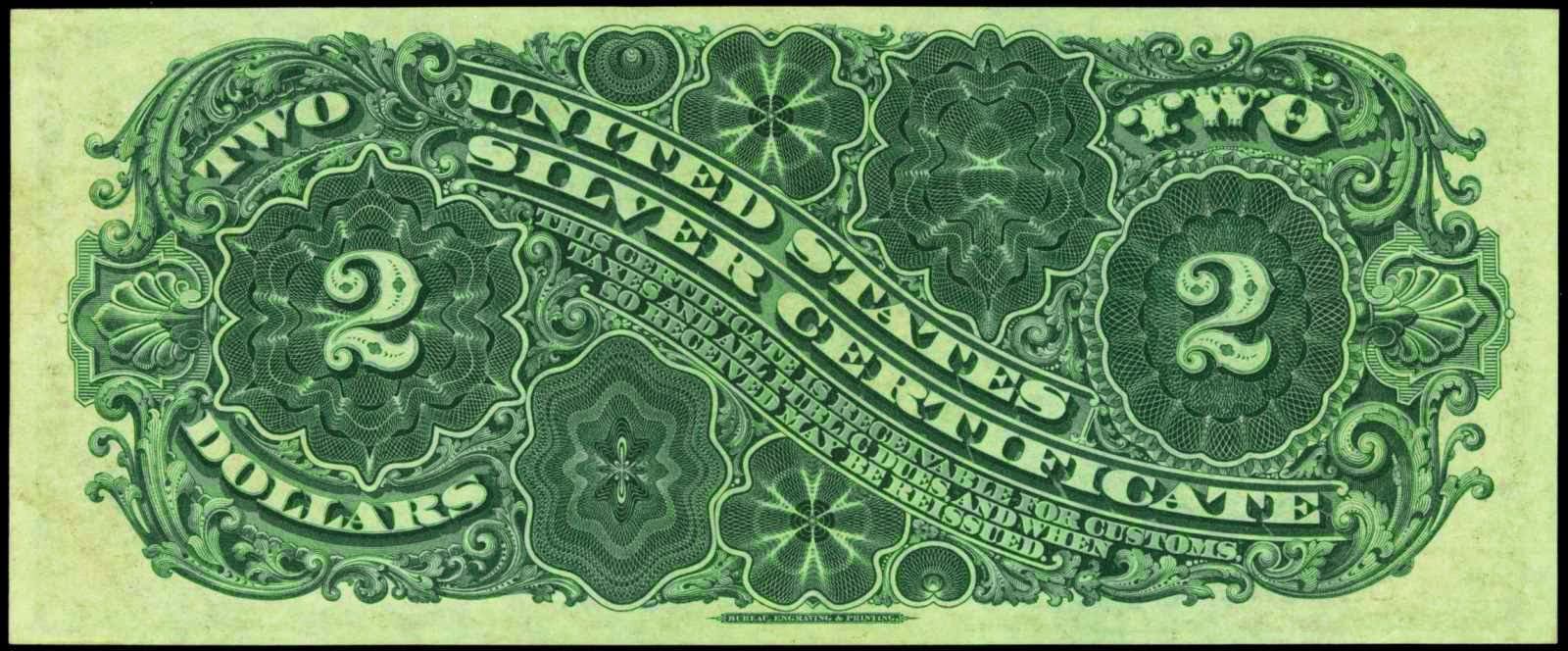 1886 2 Dollars Silver Certificate