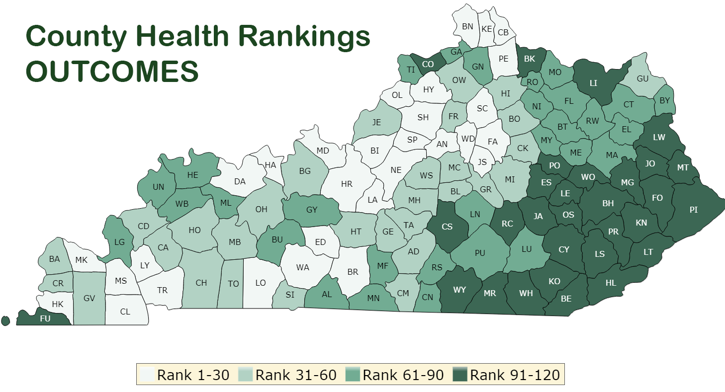KENTUCKY HEALTH NEWS County Health Rankings show a few big shifts, and