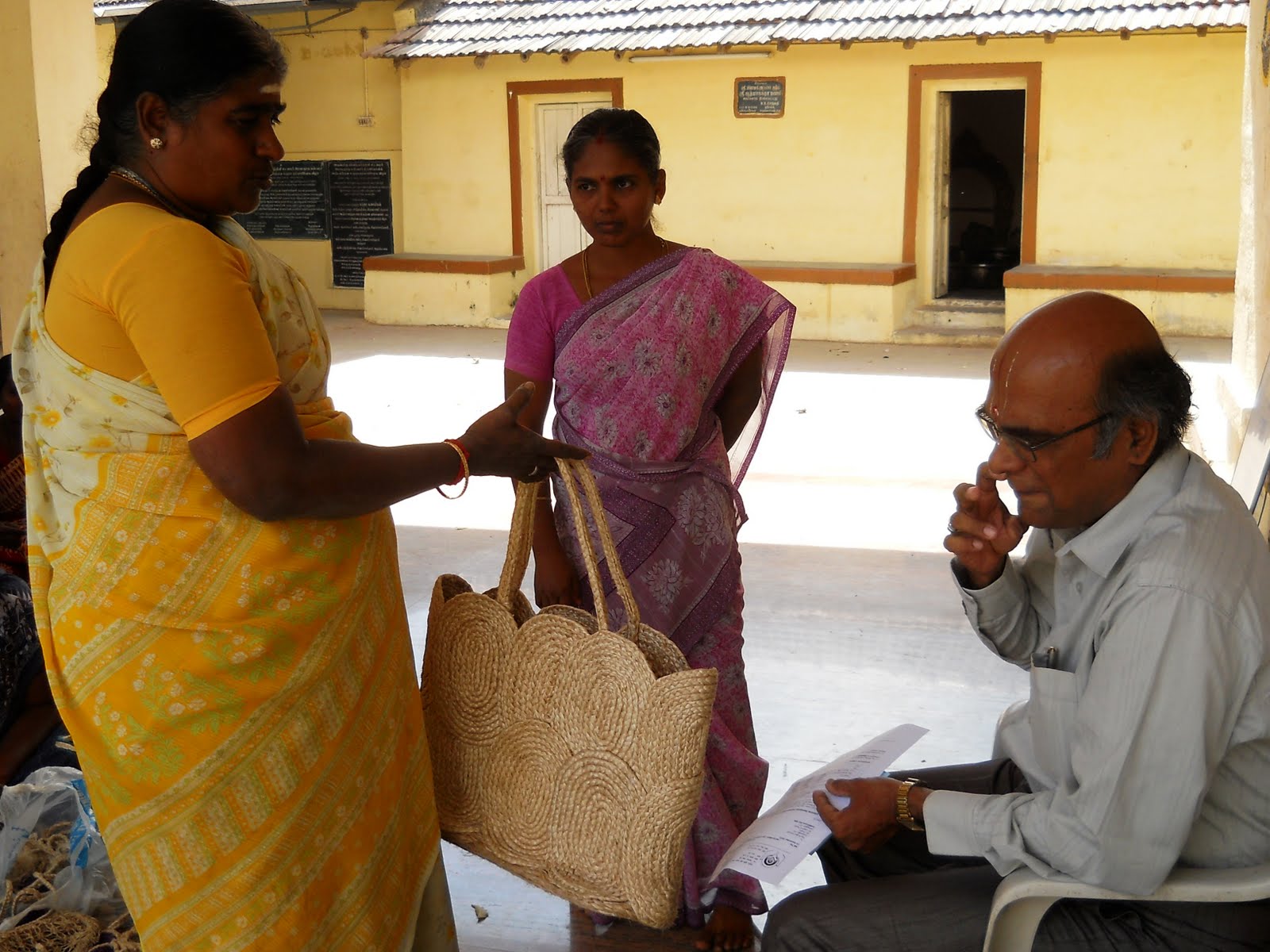 Eco Green Unit banana fibre craft making training for SHG women