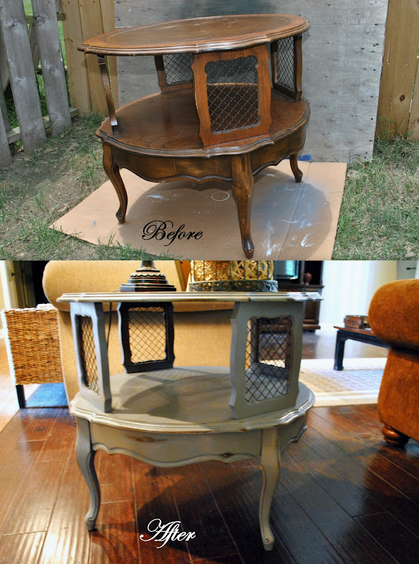 Amazing Grays Antique gray end table
