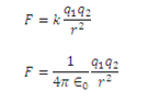 Persamaan hukum Coulomb bisa ditulis kembali menjadi seperti ini :