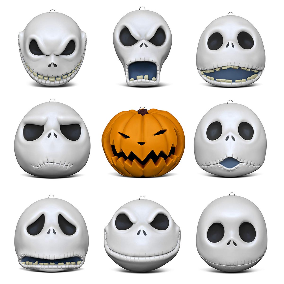 Super Punch: The Many Faces of Jack Skellington 25th Anniversary ornament set