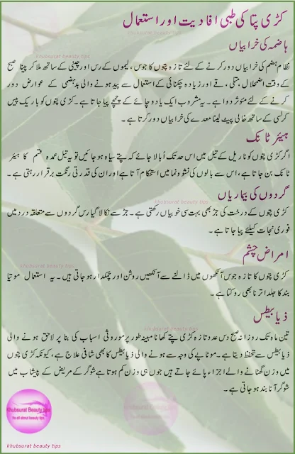 Curry leaves benefits in Urdu
