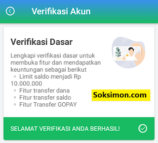 Verifikasi akun dasar Payfazz berhasil Verifikasi akun dasar Payfazz berhasil