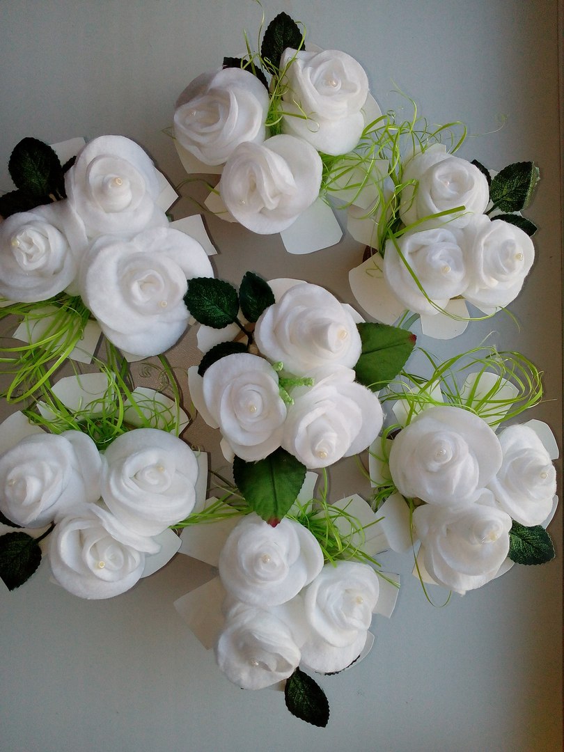 цветы из ватных дисков своими руками