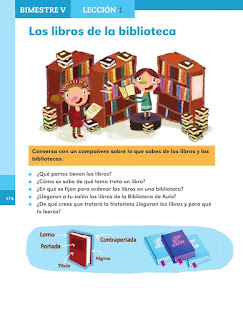 Apoyo Primaria Español 1er grado Bimestre 5 lección 1 Los libros de la biblioteca 
