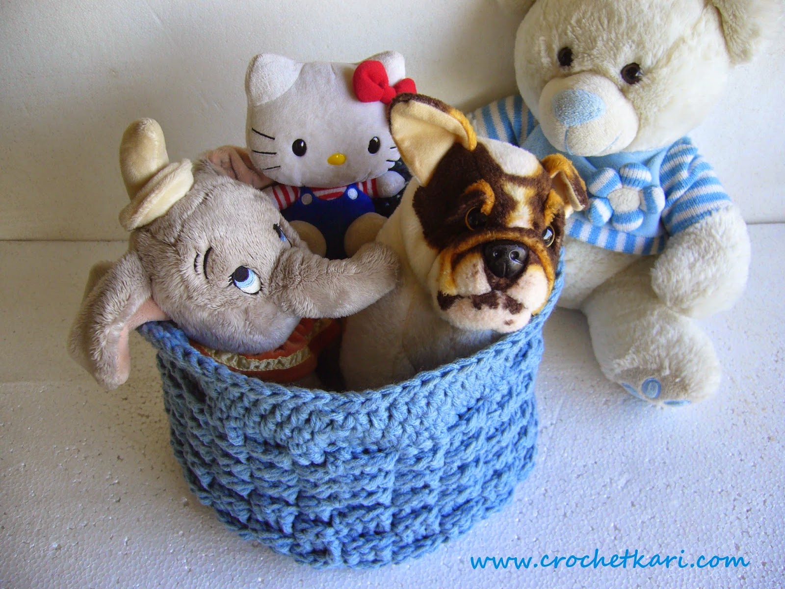 Crochet Basket weave basket