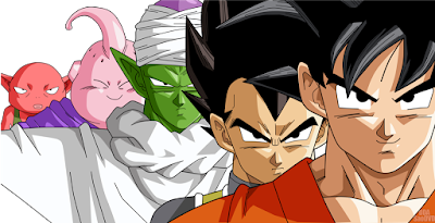 Kami Sama Explorer - Dragon B - Goku e Vegeta com as roupas de