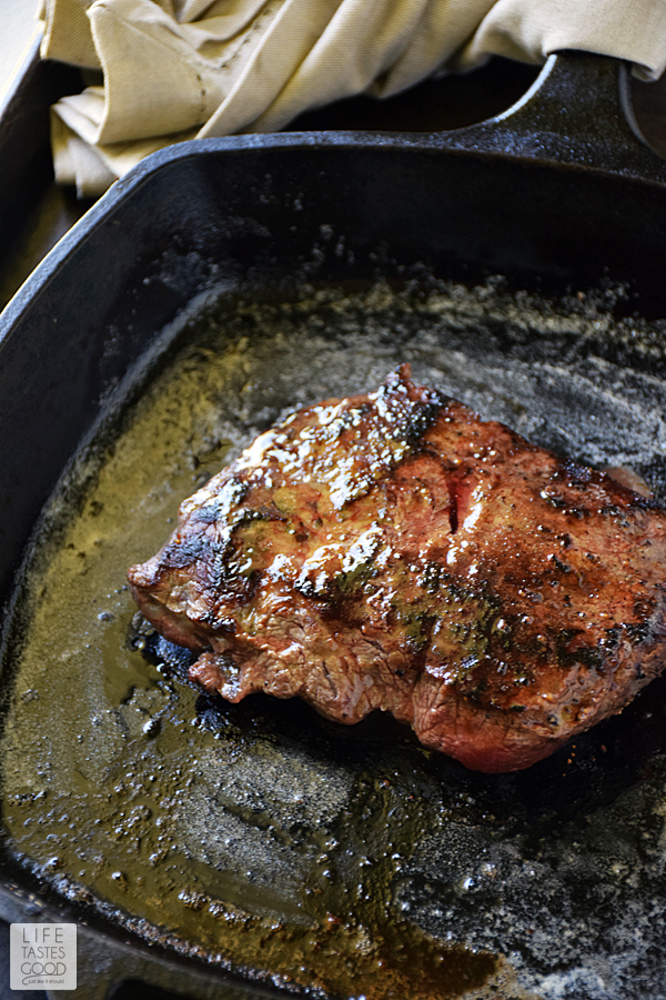 Pan-Seared Steak with Chimichurri sauce | by Life Tastes Good #LTGrecipes