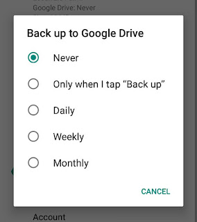 Back up to Google Drive
