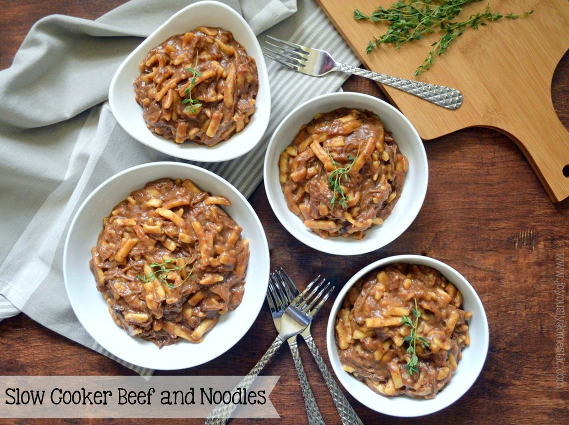 Joyously Domestic Slow Cooker Beef and Noodles