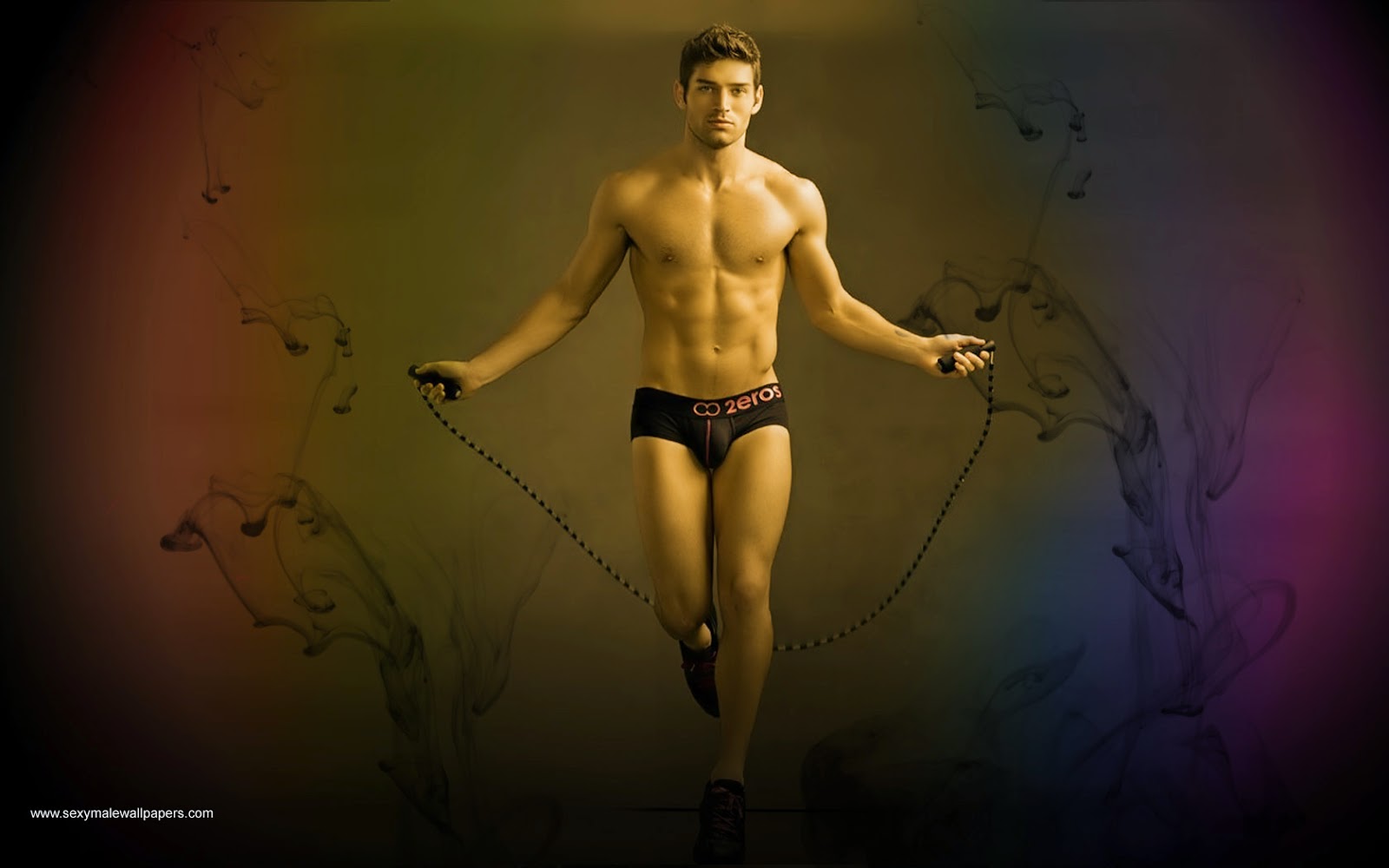 Sexy Male Wallpapers Skipping In His Underwear-1912