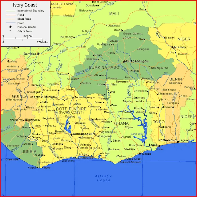 image: Map of Ivory Coast