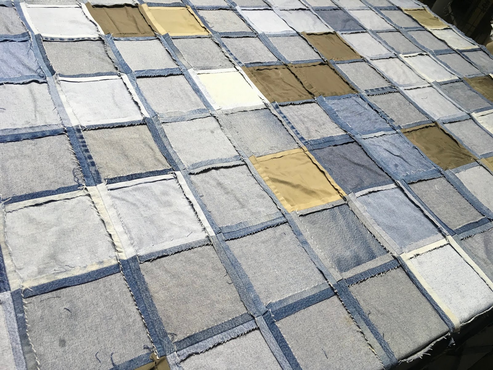 Custom Longarm Quilting by Quilts by Hannelore Deer Tracks Denim Quilt