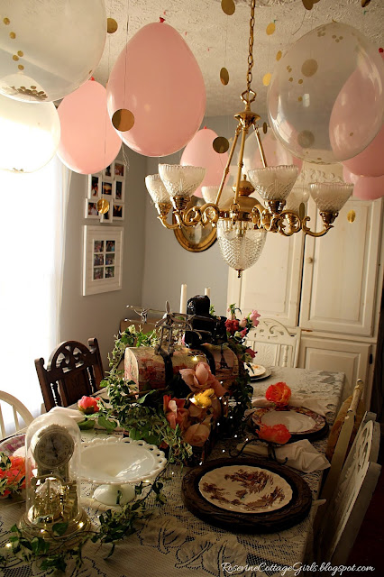 #RoseAndGold #Birthday #Party #Decorating #Event #Cottage #ShabbyChic #Vintage #21stBirthday #Decorations #Pink