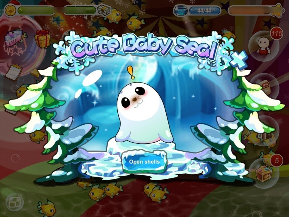 Happy Fish Tips (iOS Devices) Shell Game Cute Baby Seal (Dorky Seal)