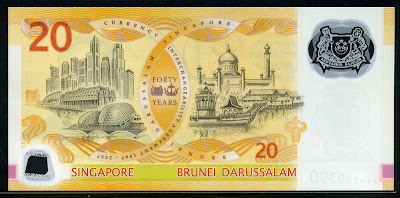 Singapore Dollars polymer money banknotes Commemorative banknote