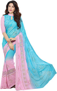 Best Selling Chiffon Embroidered Sarees With Blouse