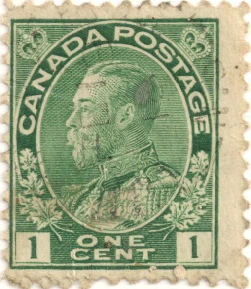 King V (Admiral of the Fleet) and Oak leaves, Canada Postage
