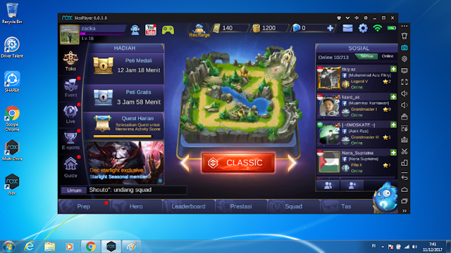 cara maen game Mobile Legends di laptop atau komputer