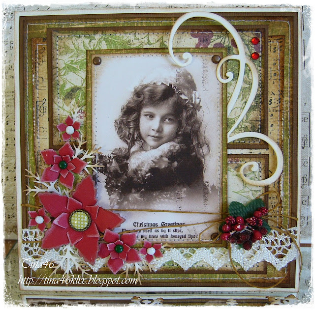 Tina`s Kreativblog: Vintage Weihnachtskarte 2