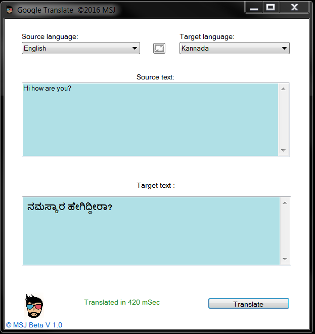 Google Translator using Windows forms