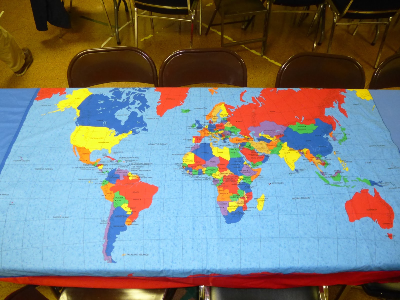 Our Journey of God's Faithfulness: Map of the World Tablecloth