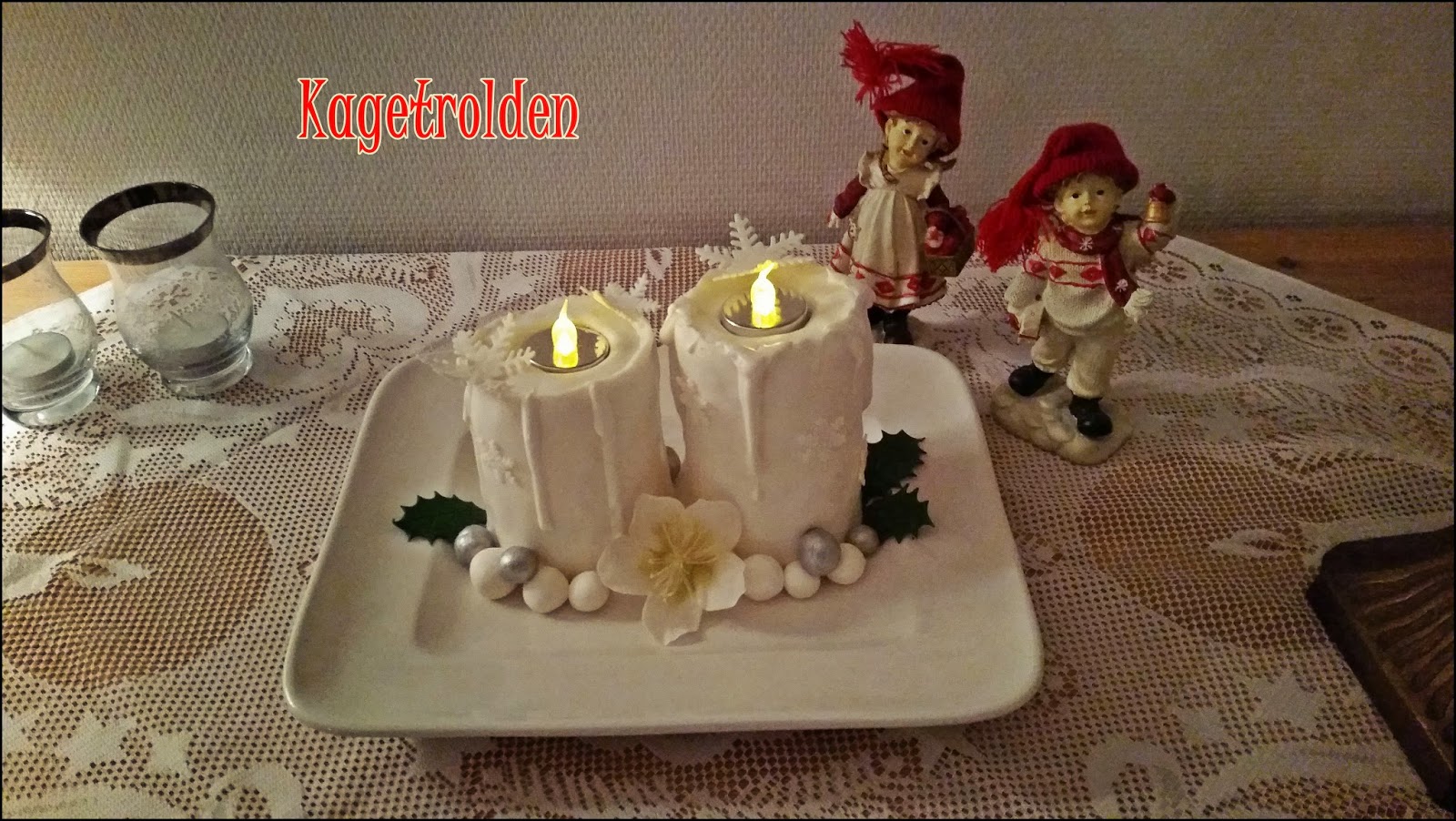 Christmas candle cake