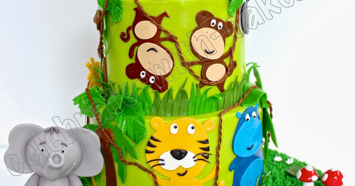 Celebrate with Cake!: Safari Themed 2 tiered Cake