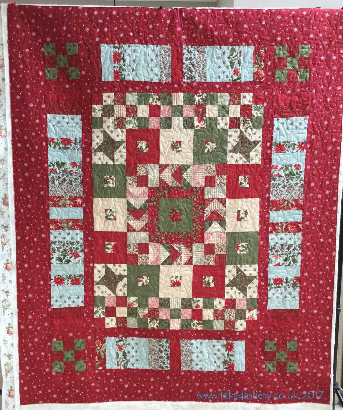 Fabadashery Longarm Quilting Two Christmas Jelly Roll Quilts by Ann