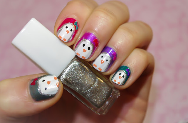 Colorful penguin nails image