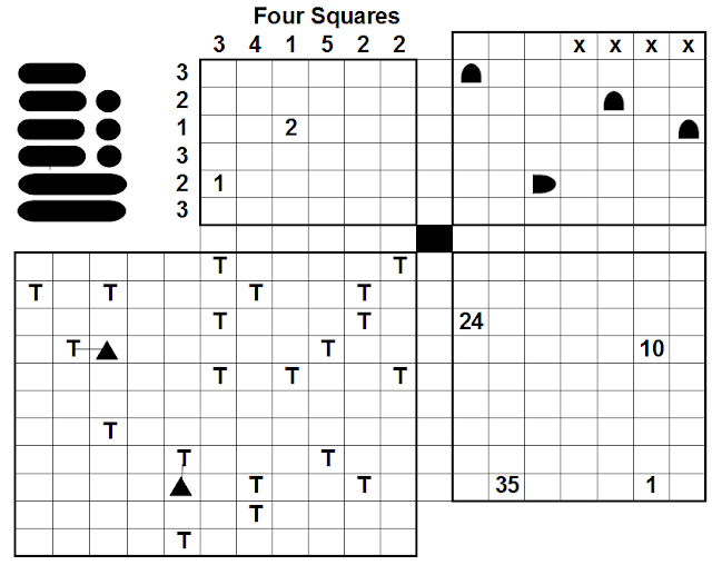 Four Squares Logic Puzzles