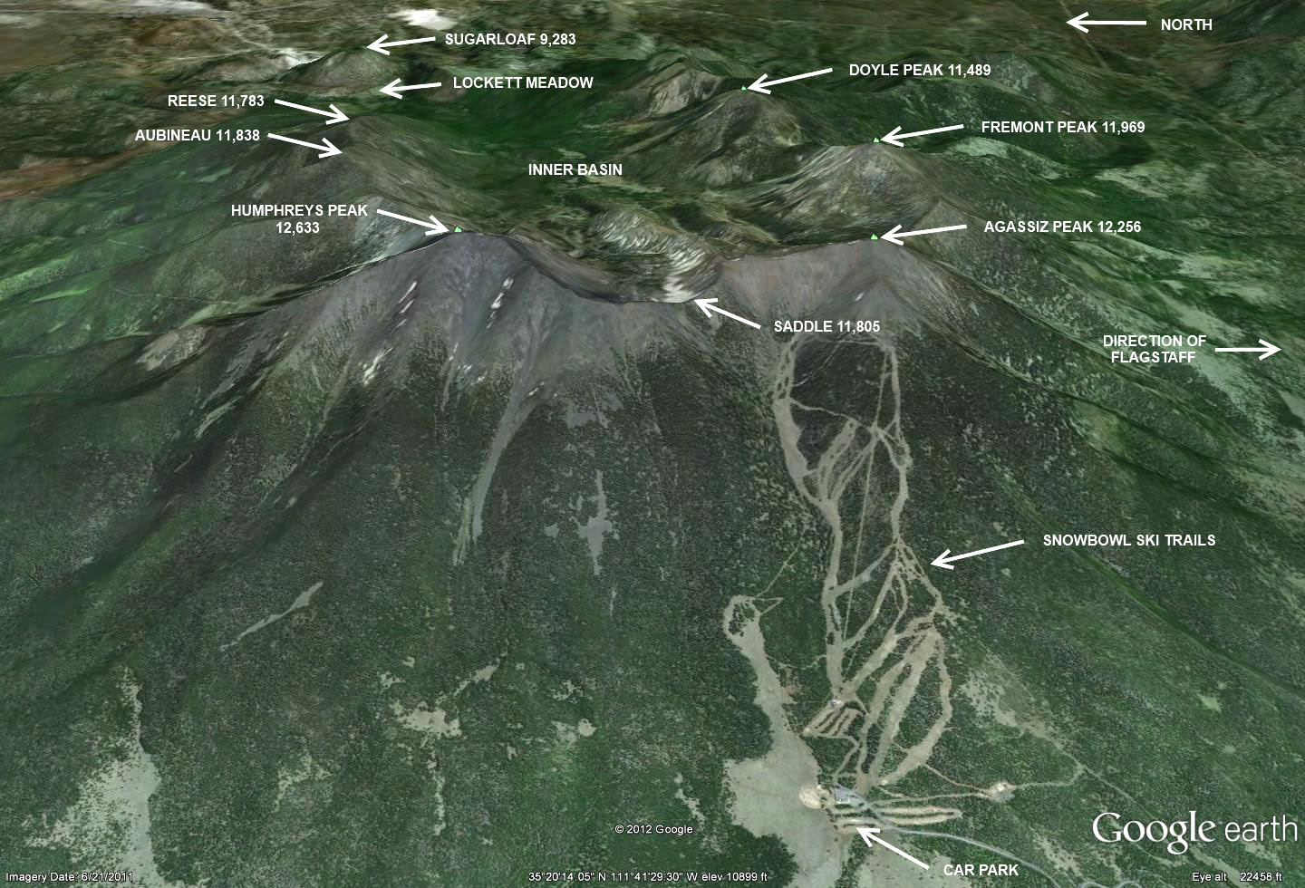 San Francisco Peaks Map