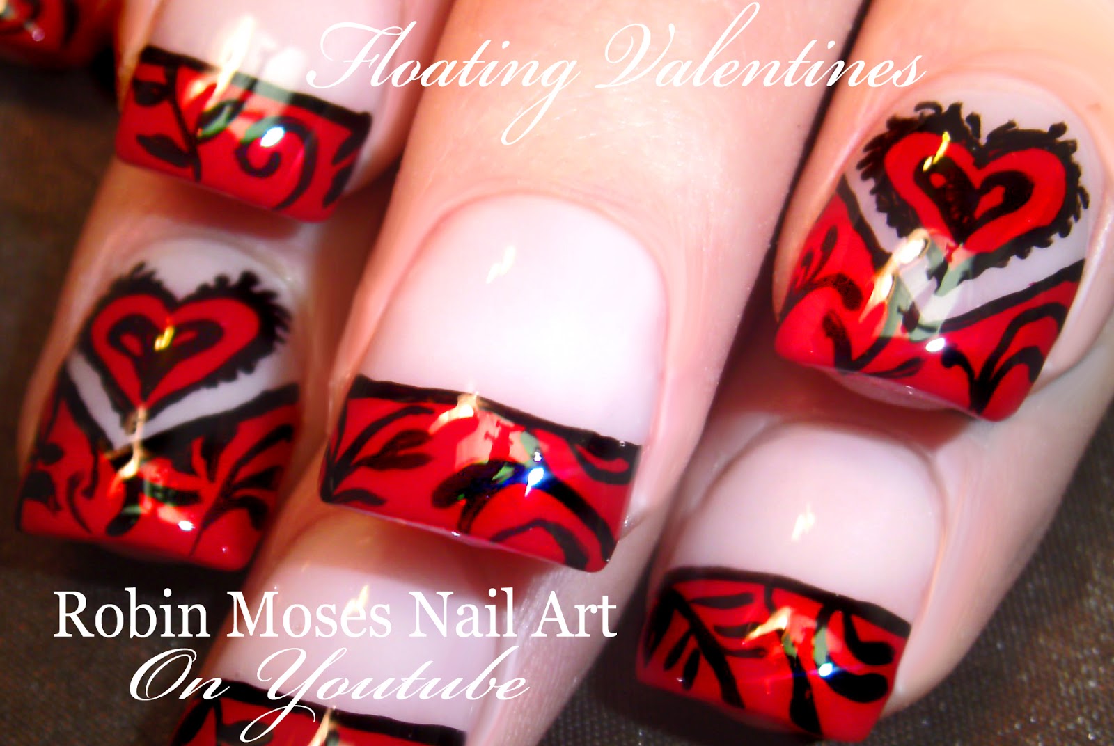 Nail Art by Robin Moses "cute valentine nails" "easy valentine nails