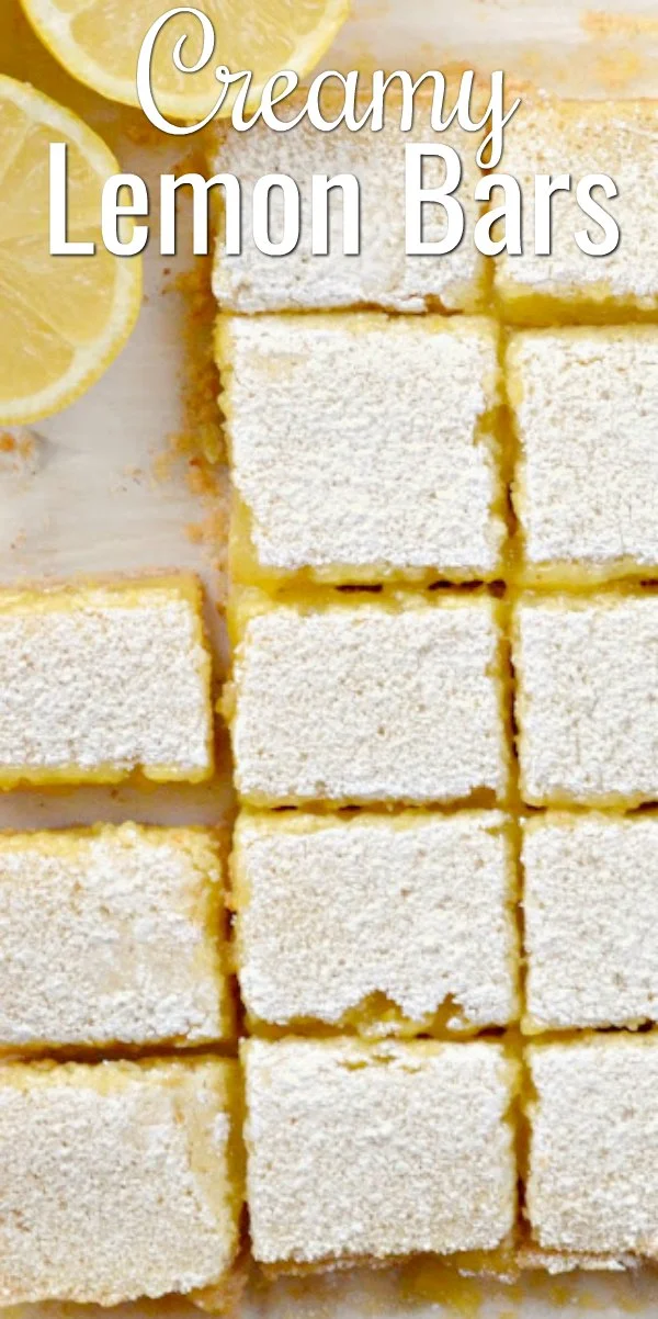 Easy to make Lemon Bars with a Shortbread Almond Cookie Crust are a family favorite dessert recipe from Serena Bakes Simply From Scratch.