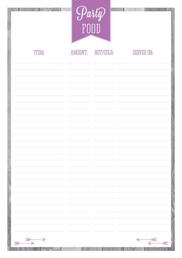 Free Printable Party & Entertaining Planners Part One by Eliza Ellis. Includes Quick Party Planner, Guest List, Gift List, Party Food, Party Catering Amounts Reference Sheet, Dinner Party Planner, Bring A Plate Planner, Entertaining Checklist, Party Activities and Games, Party Shopping List and Party To-Do List. Hope you enjoy them!