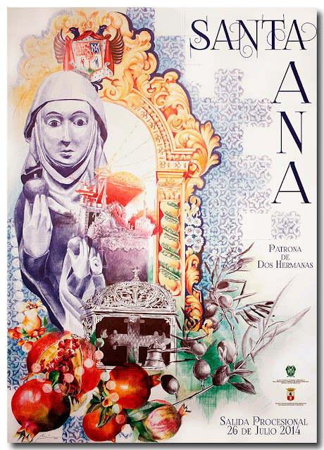 Cartel anunciador de la procesión de Santa Ana 2014, autor Juan Miguel Martín Mena