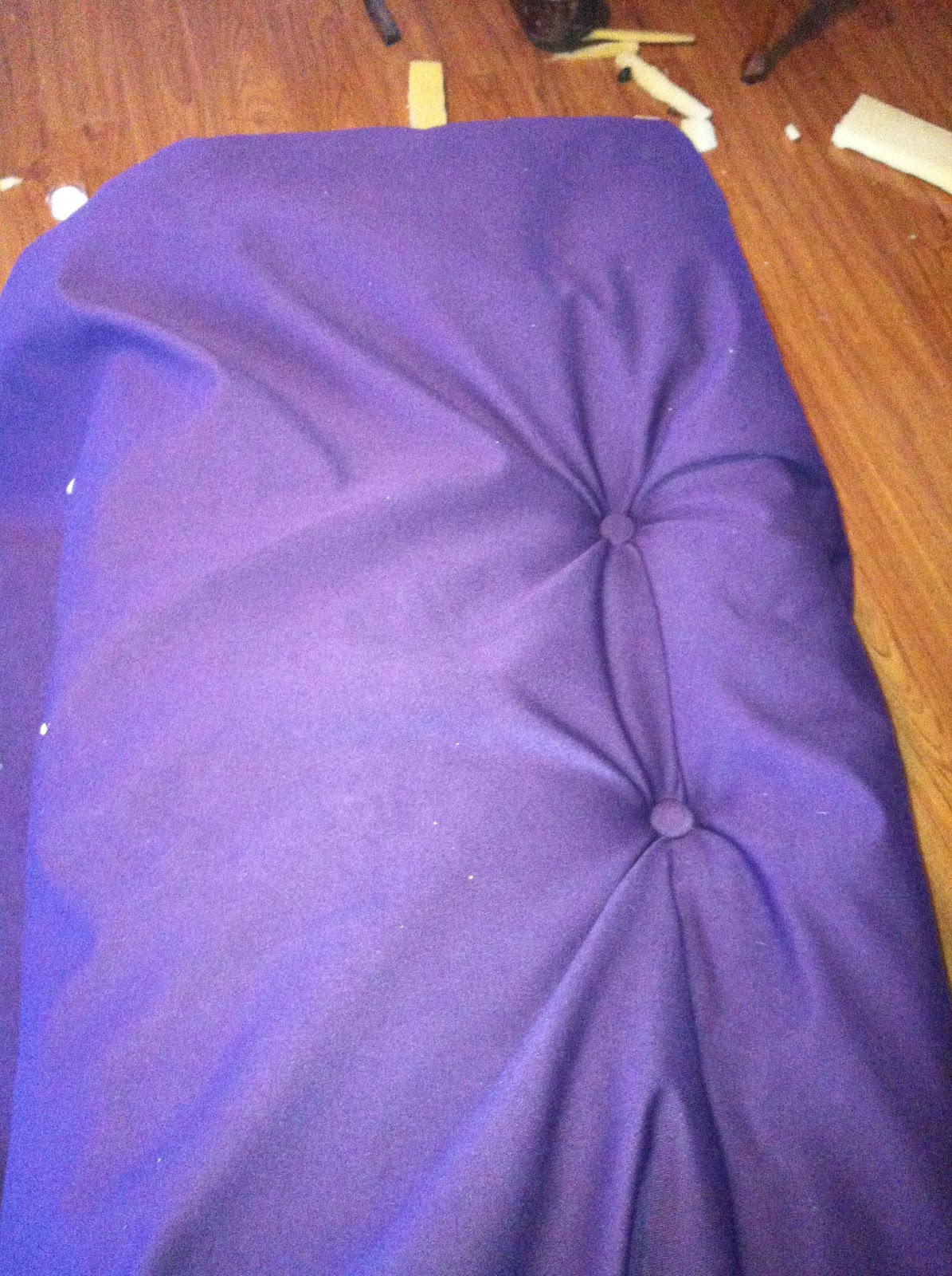 creative space DIY Ottoman from coffee table.