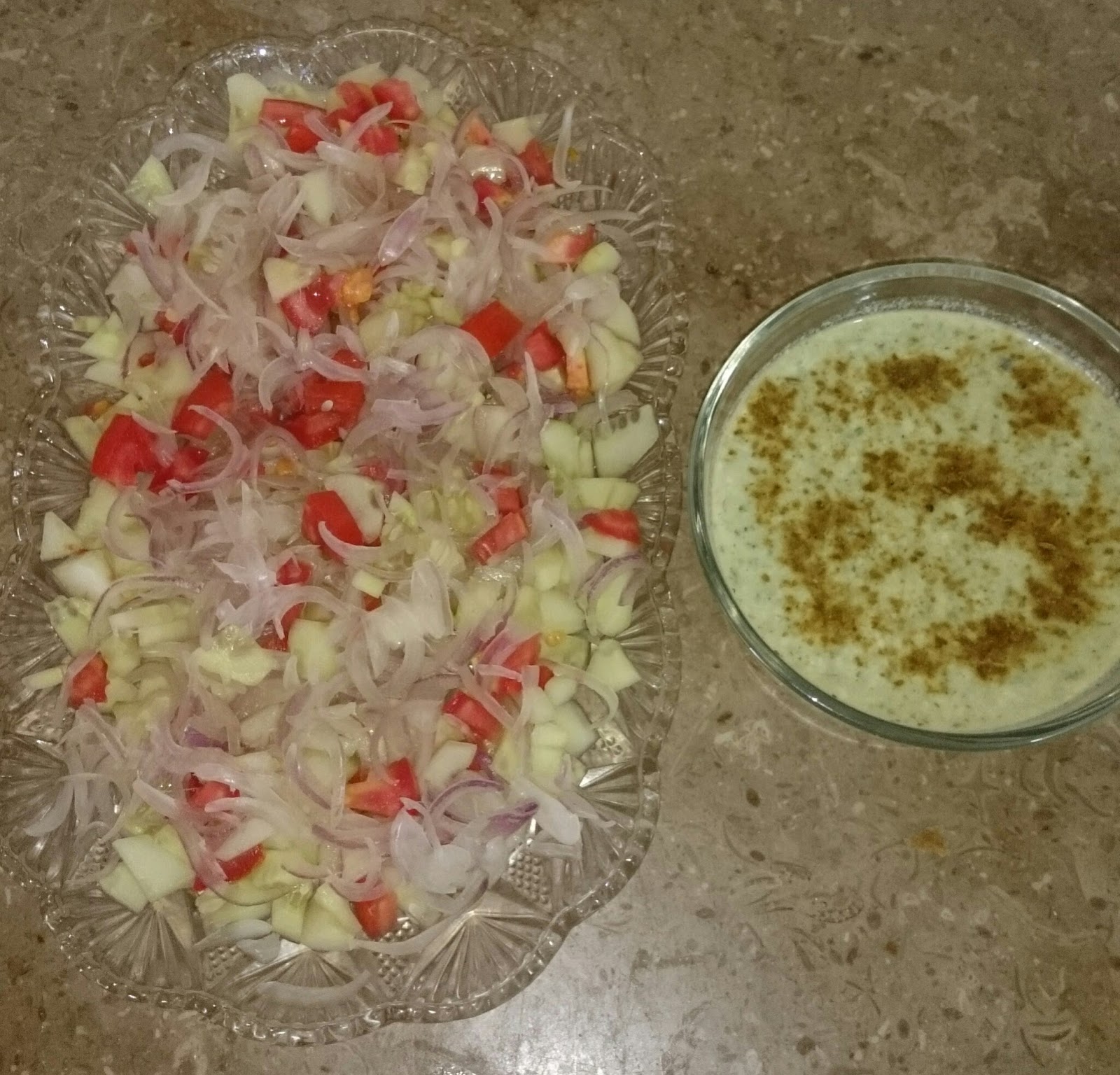 Salad, raita and chatni - Desi Food Corner