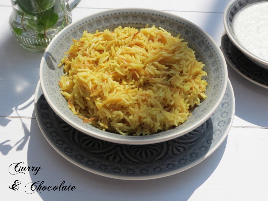 Curry y Chocolate Arroz árabe para guarnición Arabic rice